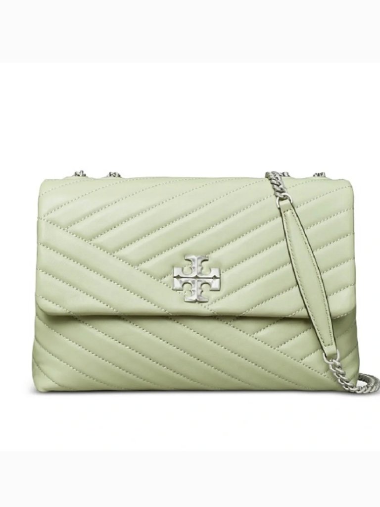 Tory Burch Kira Chevron Small Convertible Shoulder Bag In Pine Frost